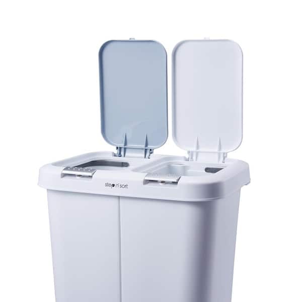 Hefty 13.3 Gal. Touch Lid Trash Can White (2-Pack) HFTCOM-2166000