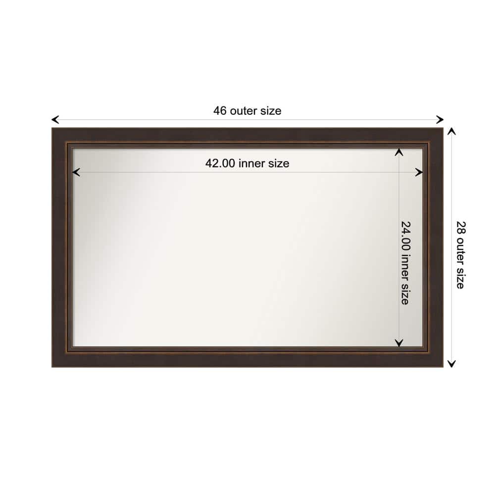Lara Bronze 46.5 in. x 28.5 in. Custom Non-Beveled Wood FramedBathroom Vanity Wall Mirror price history on PriceWatchPro