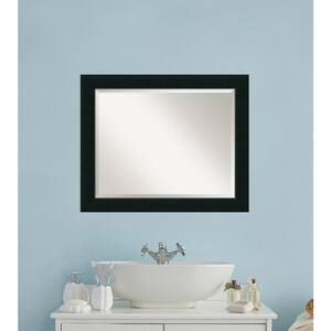 Corvino 33 in. W x 27 in. H Framed Rectangular Bathroom Vanity Mirror in Satin Black