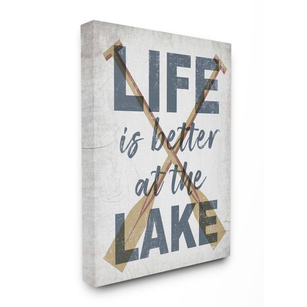Stupell Industries Life's Better At Lake Rustic Distressed Text By Daphne  Polselli Unframed Print Sports Wall Art 16 in. x 20 in. ab-425_cn_16x20