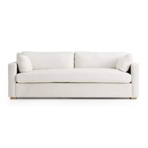 Augustine 83 in. Slope Arm 3-Seater Removable Cushions Sofa in Oat