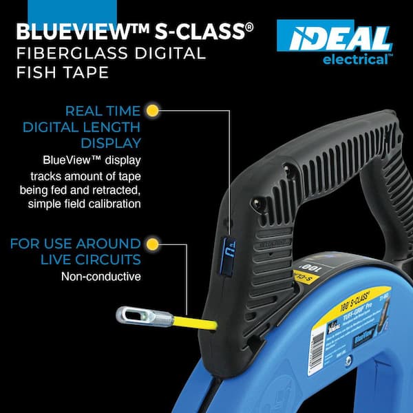 100 ft. S-Class Blue View Digital Display Fish Tape with Eyelet