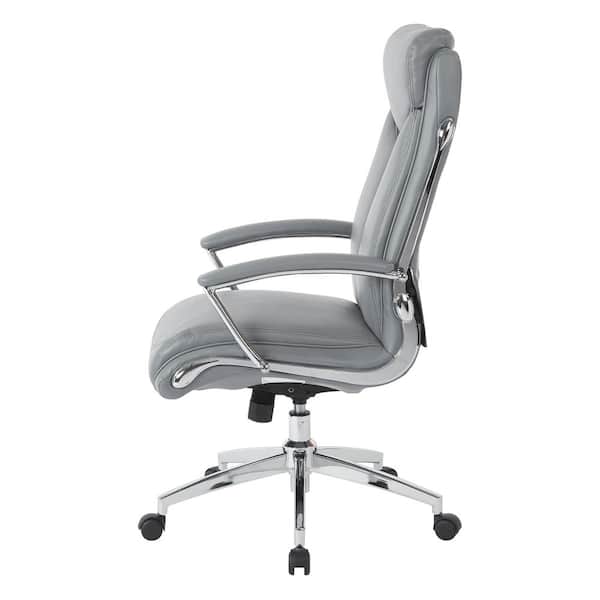 Osp Home Furnishings Executive Gray, Executive High Back Leather Chair
