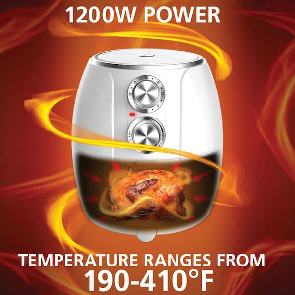 Brentwood Small 1400 Watt 4 Quart Electric Digital Air Fryer with Temperature Control in Red