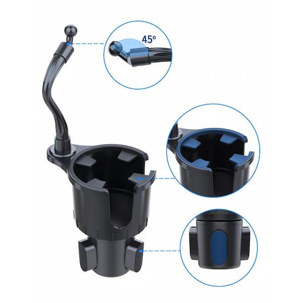 car cigarette phone holder Lukyamzn 2-in-1 Car Cup Phone Holder Automotive Drink Holder with 360°  Rotating Gooseneck Phone Mount Fit for Most Phones & Cups SA2127B003