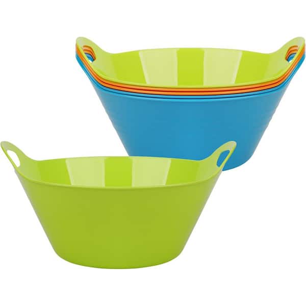 165.69 Assorted Color Multi Plastic Serving Snack Bowls with Handles Dishwasher Safe (Set of 6)