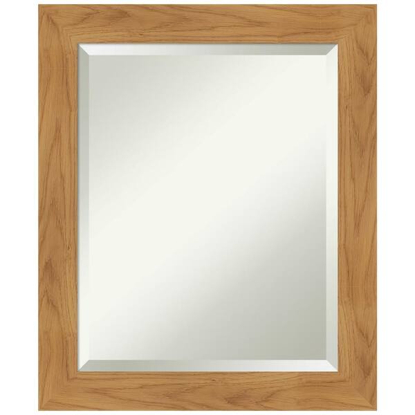 Amanti Art Carlisle Blonde 20 in. W x 24 in. H Wood Framed Beveled Wall Mirror in Unfinished Wood