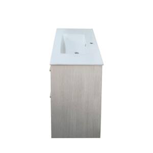 36 in. W x 18 in. D x 33.5 in. H Single Vanity in Gray w Ceramic Vanity Sink Top in White w Matching 36 in. Mirror