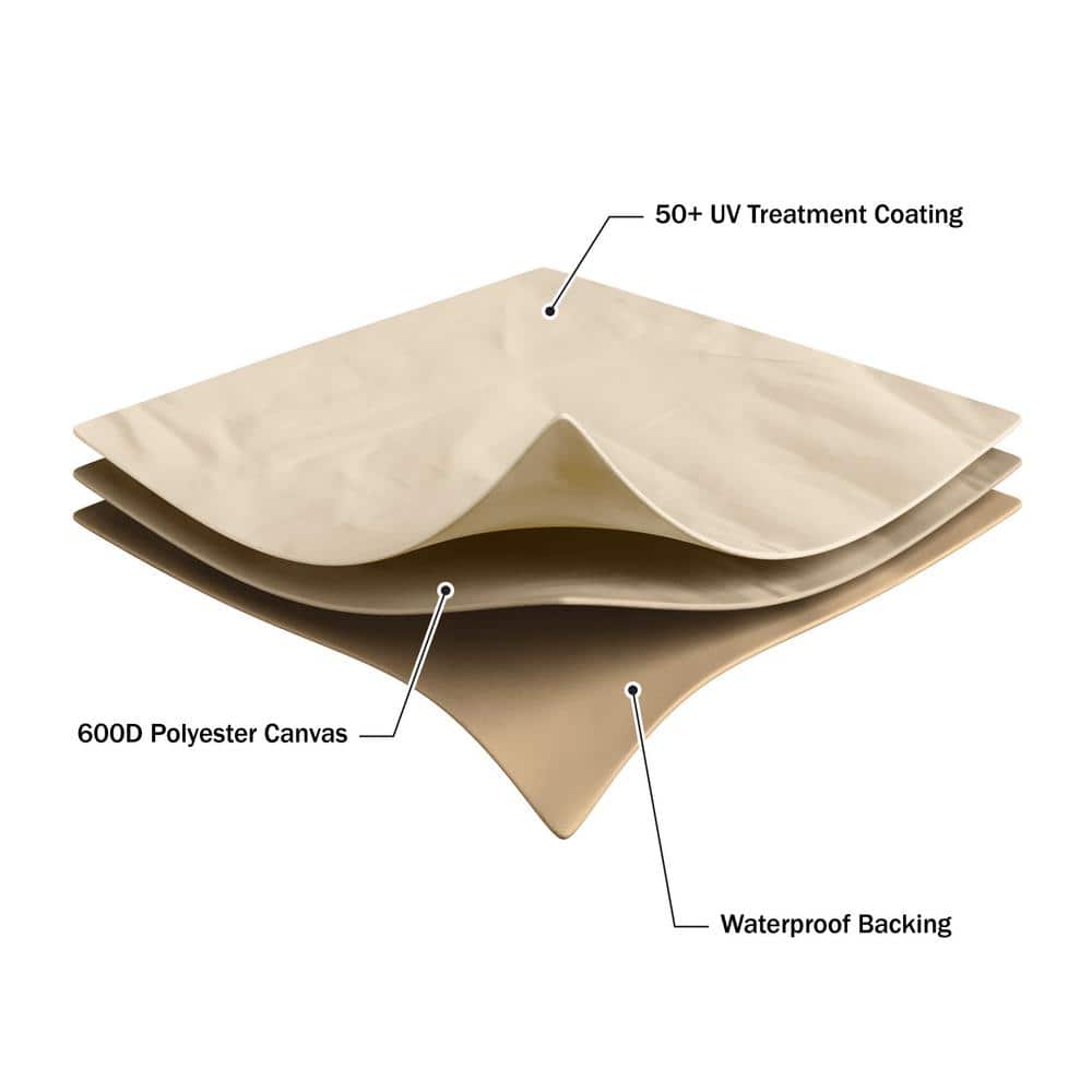 Beige Heavy-Duty Waterproof Outdoor Couch Cover 76"