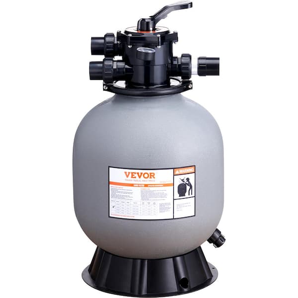 VEVOR Sand Filter 19 in. Swimming Pool Sand Filter System 45 GPM with 7-Way Multi-Port Valve Filte Backwash Rinse Function