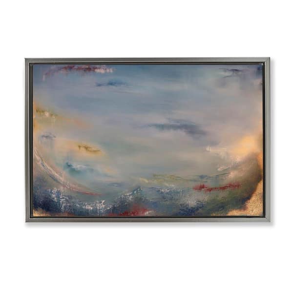 Stupell Industries Bottom Of Ocean Abstraction by Lydia Orange Gray Floater Frame Abstract Graphic Art Print 21 in. x 31 in.