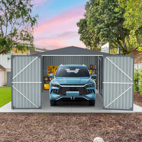 Daheat 10 ft. W x 20 ft. D Outdoor Metal Storage Shed with 2 Doors