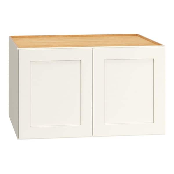 QuickShip Cottage 30 in. W x 24 in. D x 18 in. H Assembled Plywood Shaker Wall Bridge Kitchen Cabinet in White