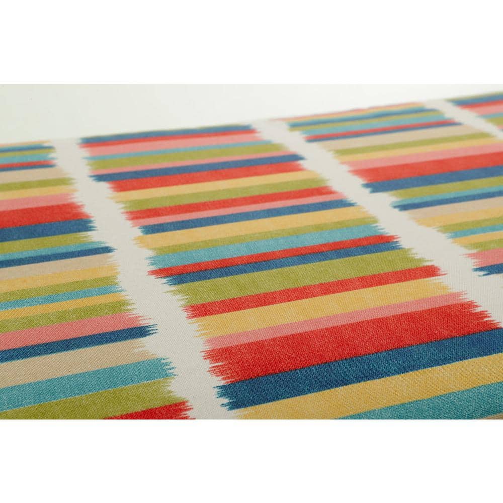 Multicolor Striped Outdoor Square Throw Pillow Set