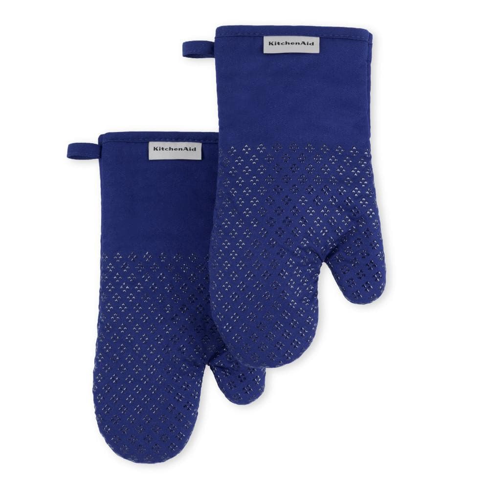 KitchenAid Asteroid Silicone Grip Cobalt Blue Oven Mitt Set (2-Pack)