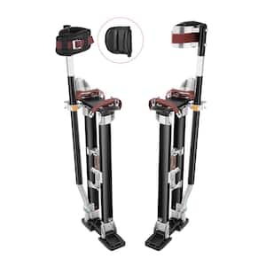 24 in.-40 in. Adjustable Aluminum Drywall Stilts with Knee Pads Durable Non-slip Tool for Painting Taping Walking Black