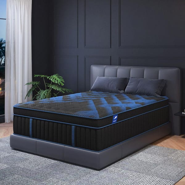 LuckyLotus Twin Medium Firm Euro Top Gel Memory Foam Hybrid 12 in