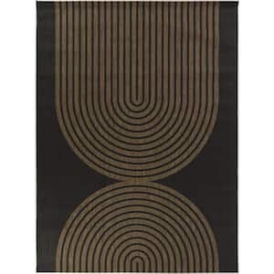 Niccolo Charcoal 5 ft. 3 in. x 7 ft. Stripe Indoor/Outdoor Area Rug