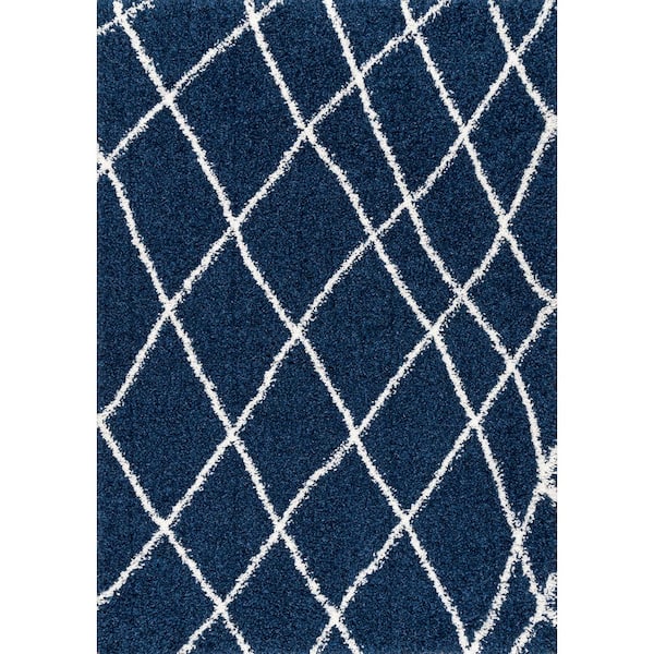 nuLOOM Alvera Plush Shag Blue 5 ft. x 8 ft. Area Rug
