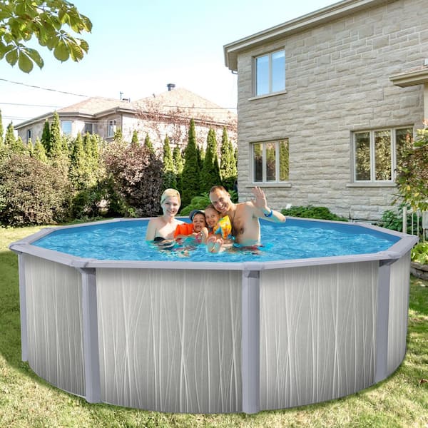 Marion 12 ft. Round 52 in. Deep Hard Sided Above Ground Starter Pool Package