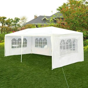 10 ft. x 20 ft. White Heavy-Duty Canopy Event Party Tent with 6 Side Walls and Carry Bag
