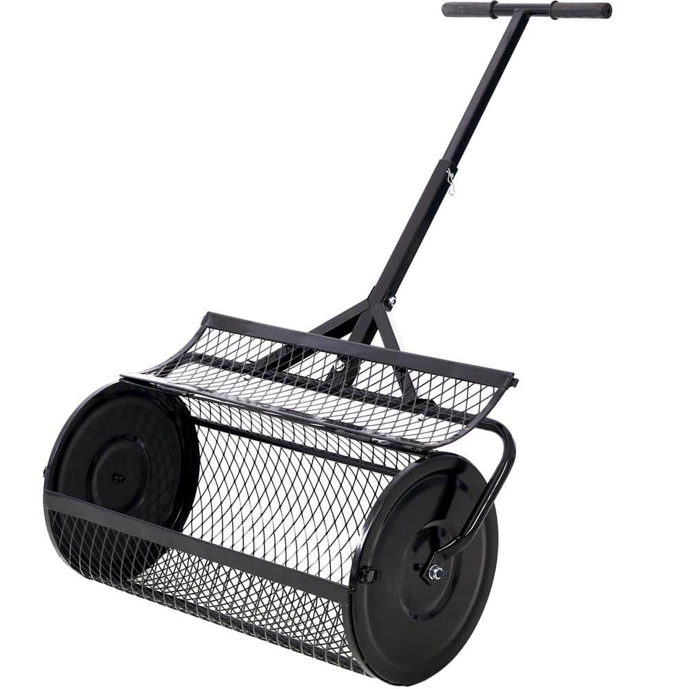 24 in. Metal Mesh Peat Moss Compost Spreader, T-Shaped Handle for Lanting S