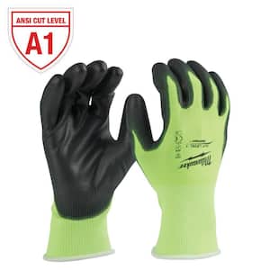 Small High Visibility Level 1 Cut Resistant Polyurethane Dipped Work Gloves