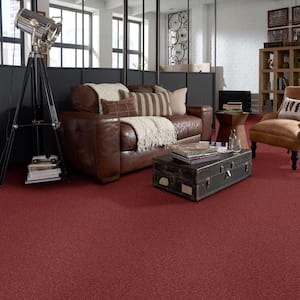 Coral Reef I - Berry Rich - Red 65.5 oz. Nylon Texture Installed Carpet