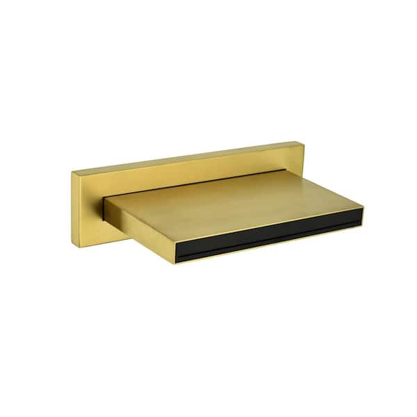 Single-Handle Wall Mount Waterfall Roman Tub Faucet without Hand Shower in Gold