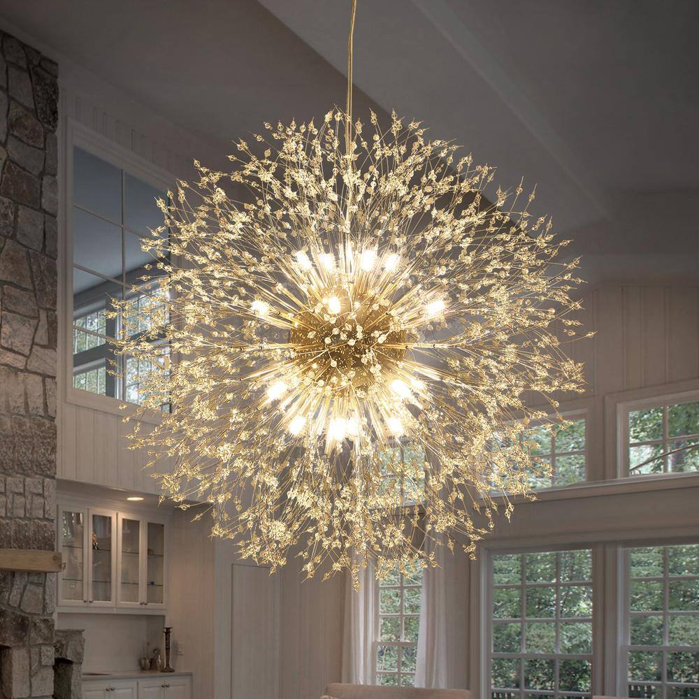EDISLIVE Calzada 16-Light Gold Decor Dandelion Firework Chandelier