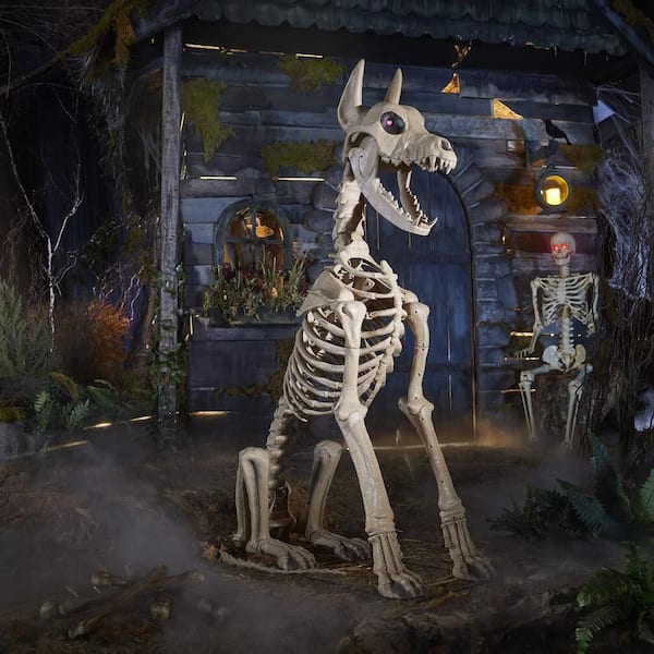 5 ft. Grave & Bones Skelly's Sitting Dog with LifeEyes™ LCD Eyes H22