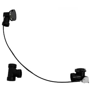 ABS 45 in. Cable Drive Bath Waste and Overflow Matte Black
