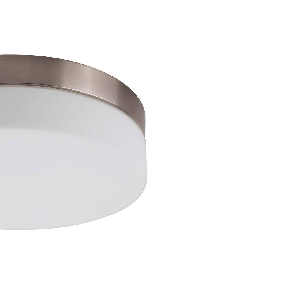 Brushed Nickel and Frosted Glass LED Flush Mount Light