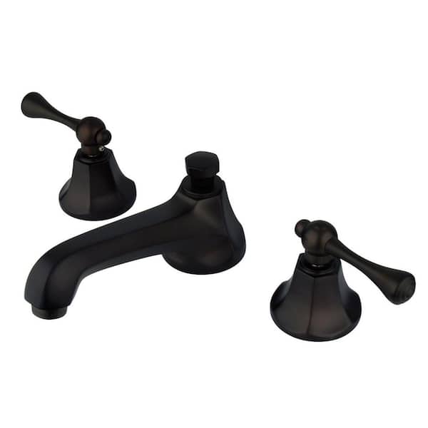 Kingston Brass Metropolitan 8 in. Widespread 2-Handle Bathroom Faucets with Brass Pop-Up iin Oil Rubbed Bronze