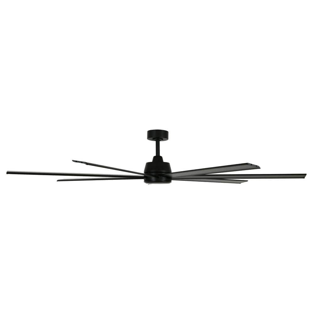 Atlanta 72-Inch Black Metal Ceiling Fan with LED Light and Remote Control