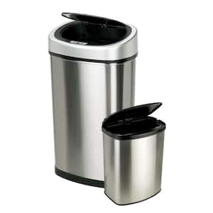 13.2 Gal. and 2.1 Gal. Stainless Steel Motion Sensing Touchless Infrared Trash Can Combo Pack