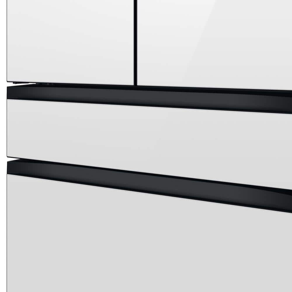 White Glass 23 cu. ft. 4-Door French Door Refrigerator