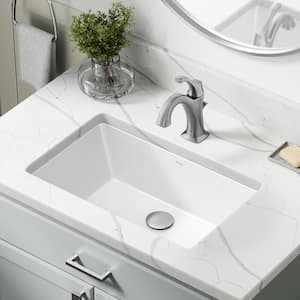 Elavo 21-1/8 in. Rectangular Porcelain Ceramic Undermount Bathroom Sink in White with Overflow Drain