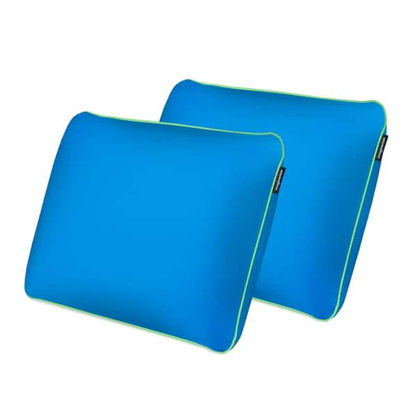 FUN PILLOW Standard All Position Memory Foam with Cool-to-the-Touch Cover - Cosmic Blue (Set of 2)