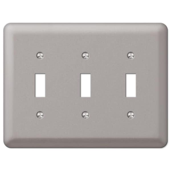 AMERELLE Declan 3 Gang Toggle Steel Wall Plate - Pewter