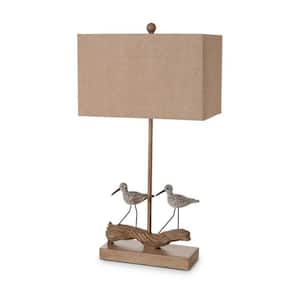 30 in. Brown Coastal Table Piper Duo Lamps with Brown Shade (Set of 2)