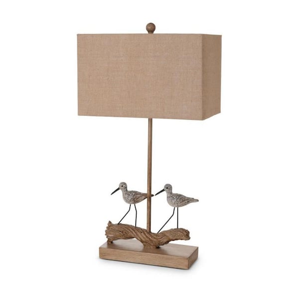 HomeRoots 30 in. Brown Coastal Table Piper Duo Lamps with Brown Shade (Set of 2)