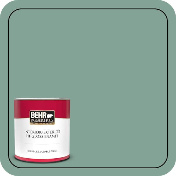 BEHR PREMIUM PLUS 1 qt. #470F-4 Aspen Aura Hi-Gloss Enamel Interior/Exterior Paint & Primer
