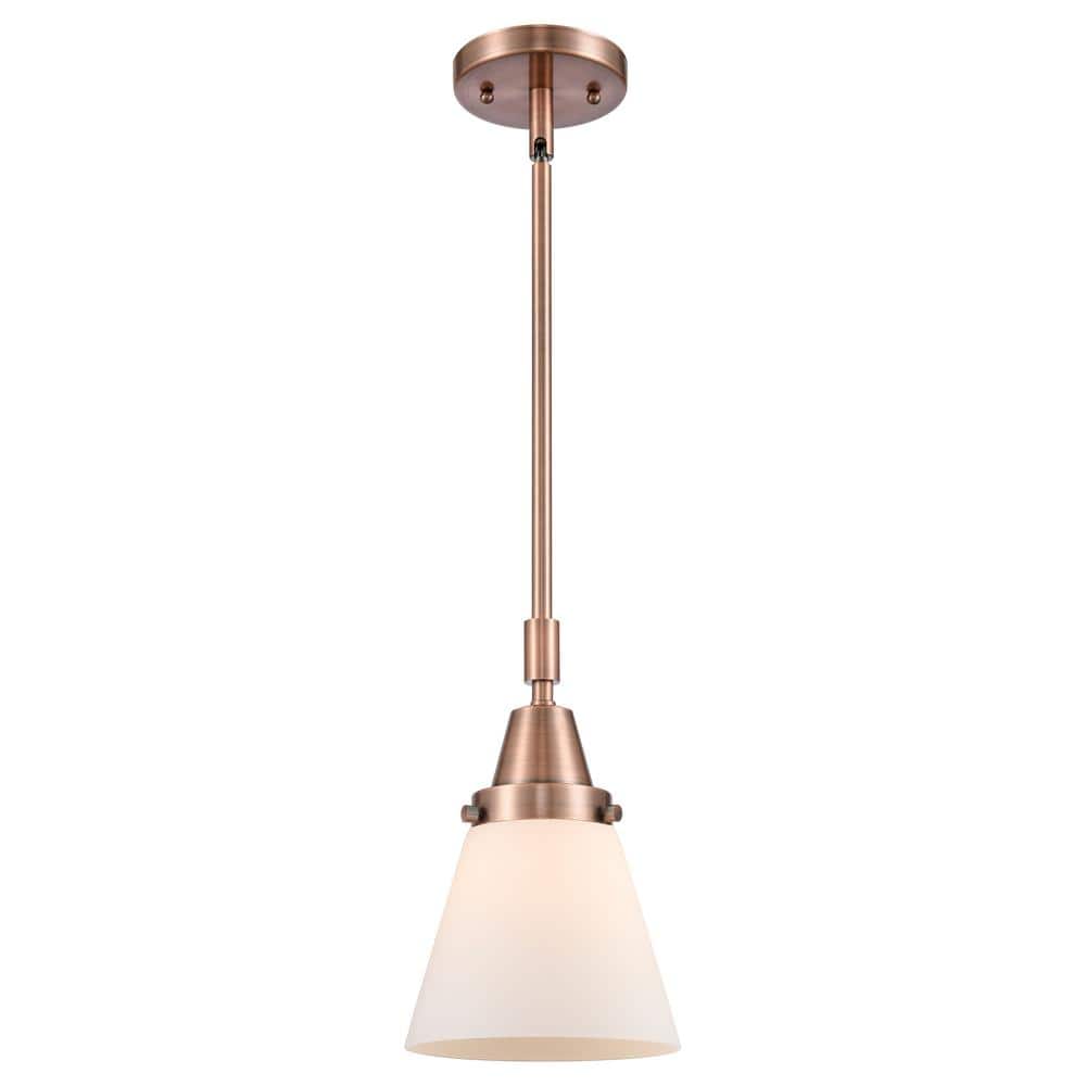 Cone 100-Watt 1-Light Antique Copper Standard Mini Pendant Light with Painted Glass Shade, No Bulbs Included price history on PriceWatchPro