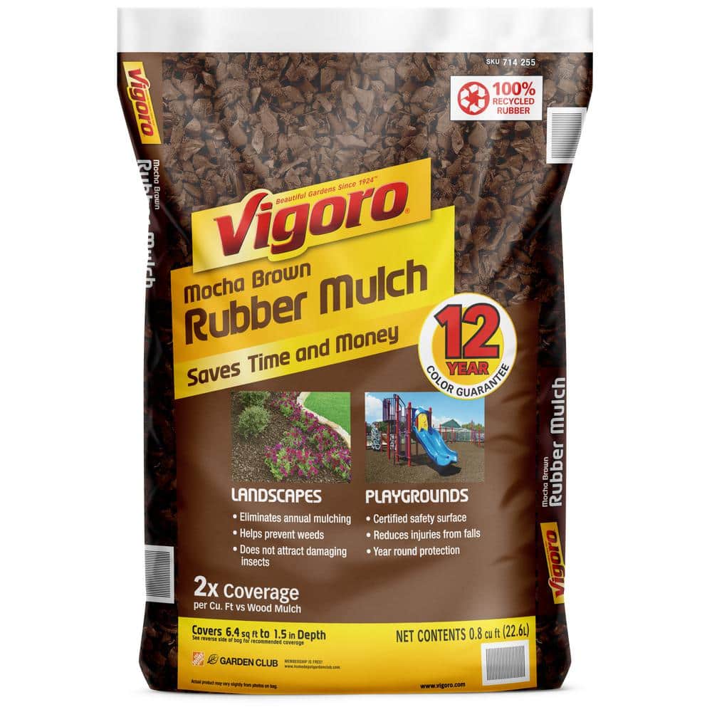 Have a question about Vigoro 98/0.8 cu. ft. Mocha Brown Rubber