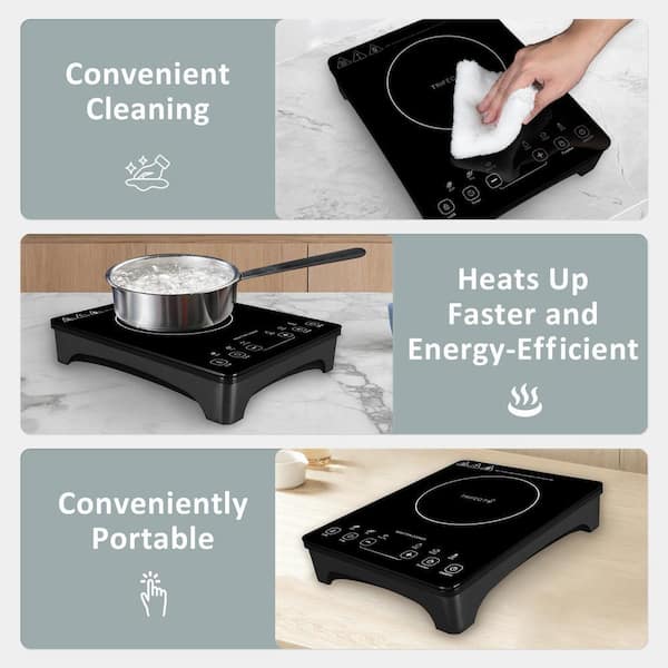 Trifecte 11 in. 1 Element 1800-Watt Induction Cooktop in Black