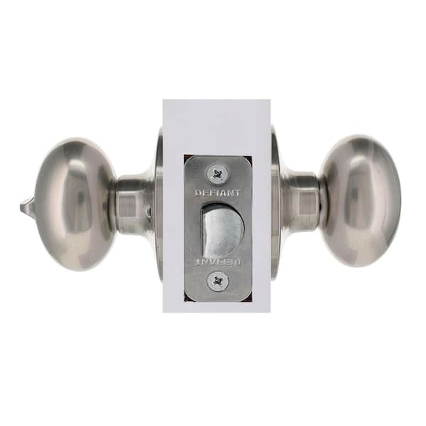 Defiant Oval Satin Nickel Keyed Entry Door Knob 32TYLX200B - The Home Depot