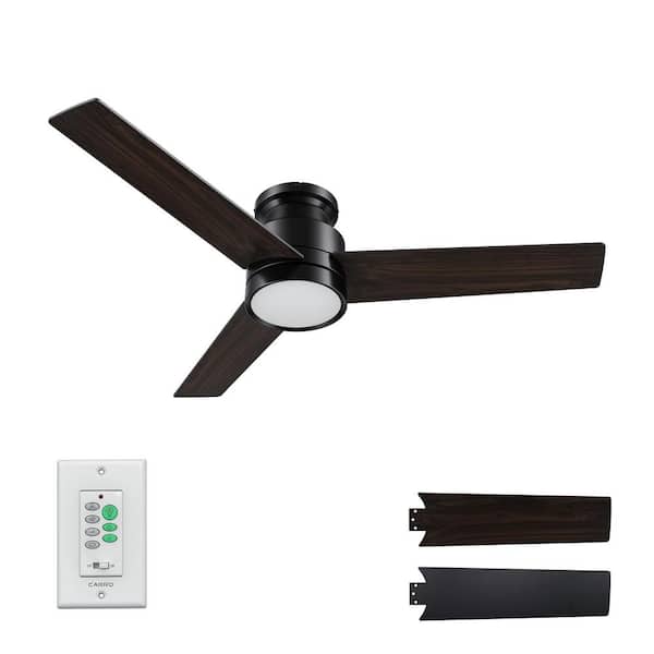 Ariccia 52 in. Color Changing Integrated LED Indoor Matte Black 5-Speed DC Ceiling Fan with Light Kit and Wall Control