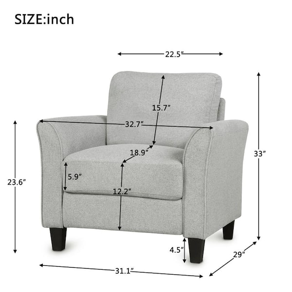 Sofa chair size discount