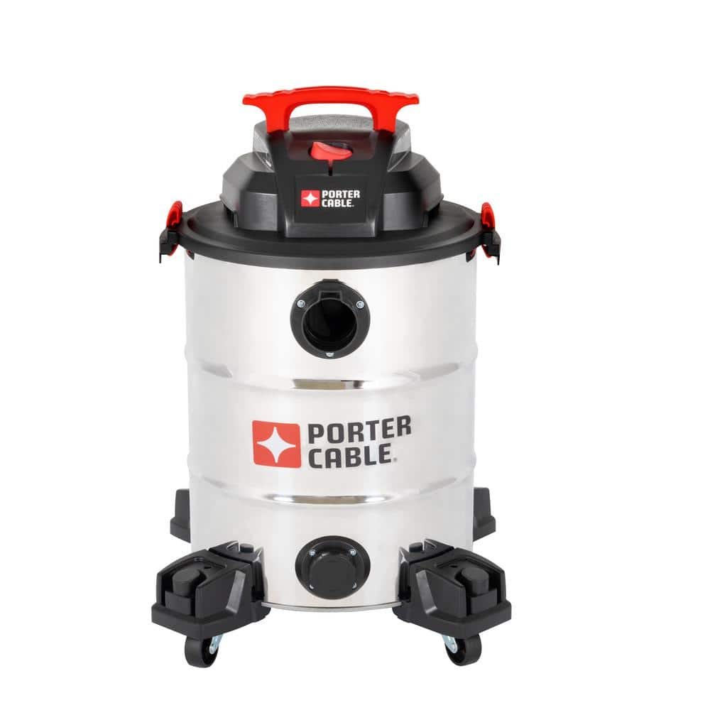 Porter Cable 10 Gal. 6.5 Peak HP Stainless Steel Wet Dry Vacuum PCX18156 The Home Depot